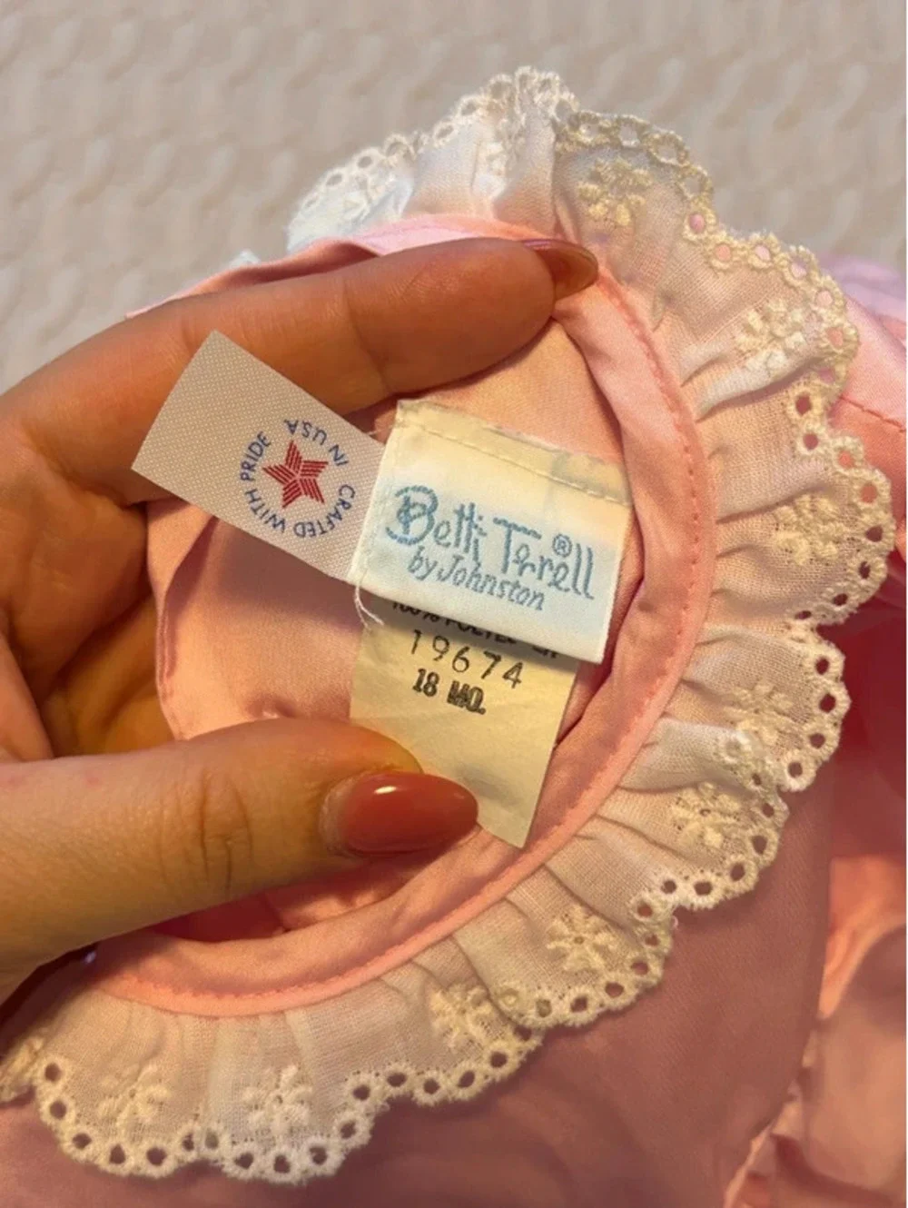 Vintage Betti Terrell by Johnston Pink Party Dress 18M USA made